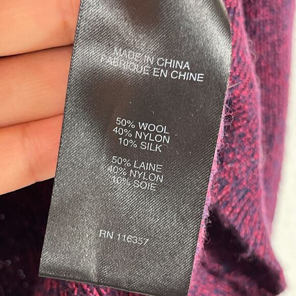 Zachary Prell Crawford Silk Wool Blend Sweater Mens XL Burgundy Red Knit 1/4 Zip - Picture 6 of 11